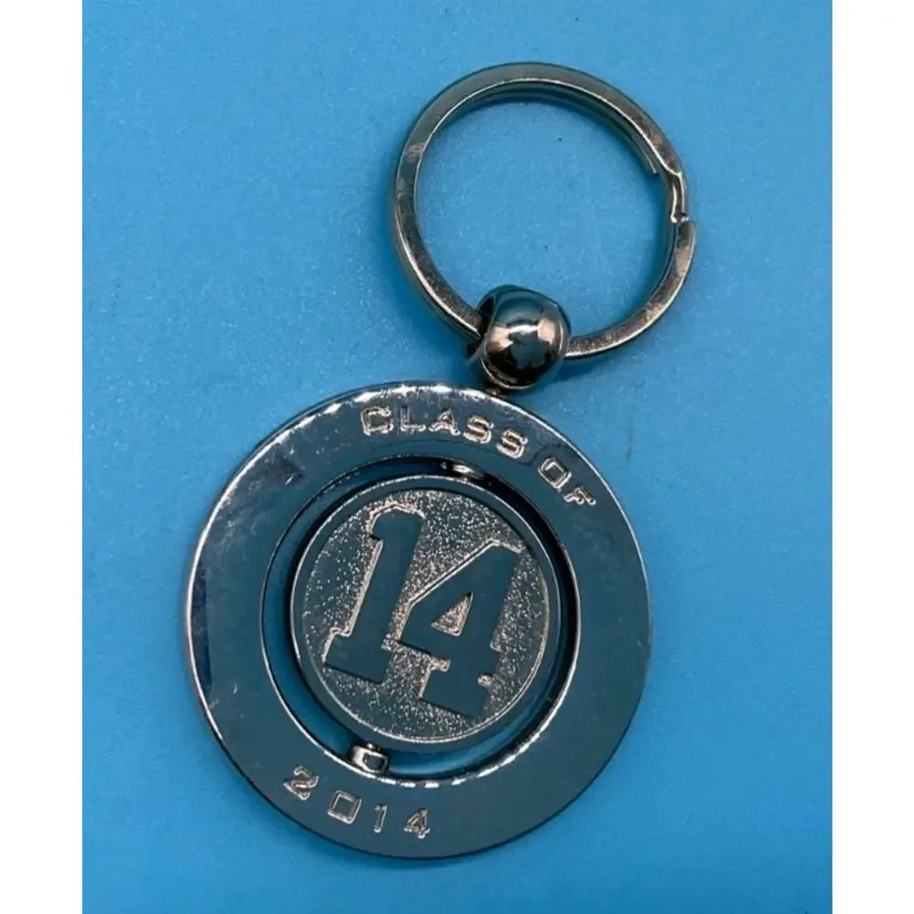 Class of 2014 Spinner‎ Keychain Silver Round Graduation Gift Keepsake